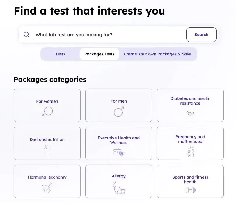 Select Tests and Provide Medical Data